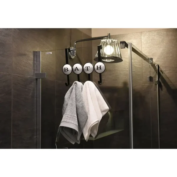 Cuier de ușă, metal vopsit negru, Bath, AWD02091482, AWD Interiors