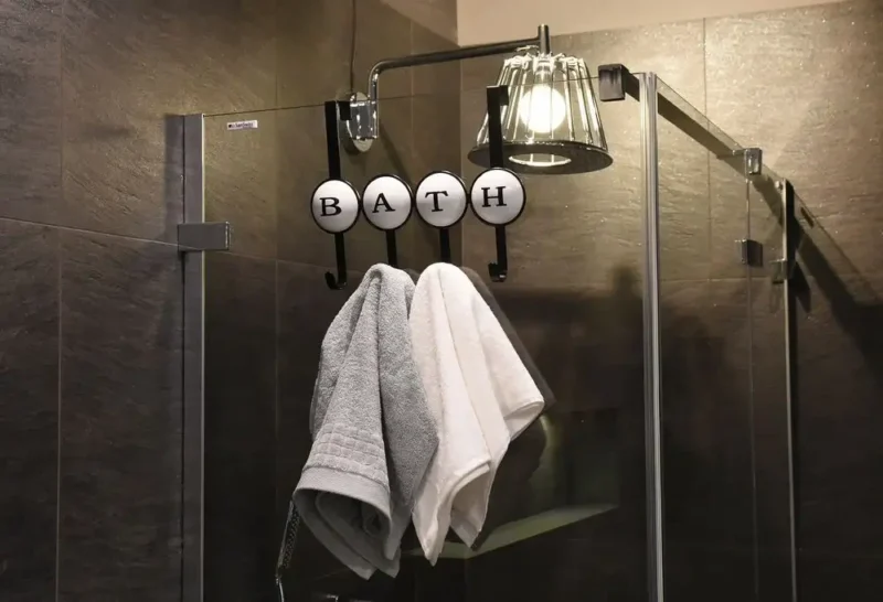 Cuier de ușă, metal vopsit negru, Bath, AWD02091482, AWD Interiors