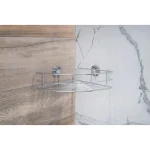 Raft metalic coltar pentru baie, cromat, AWD02081130, AWD Interiors Raft metalic coltar pentru baie, cromat, AWD02081130, AWD Interiors