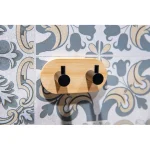 Agățător de perete, bambus, metal vopsit, AWD02091764, AWD Interiors