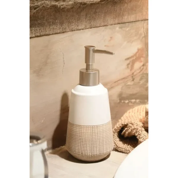 Dispenser săpun cu pompă, ceramică, Isana, AWD02191438, AWD Interiors, 465 ml