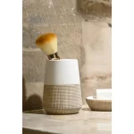 Pahar periuță de dinți, maro alb, ceramică, Isana, AWD02191439, AWD Interiors