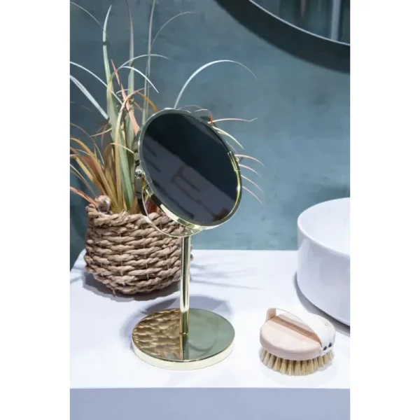 Oglindă machiaj, aurie, oțel, sticlă, AWD02091858, AWD Interiors 15cm