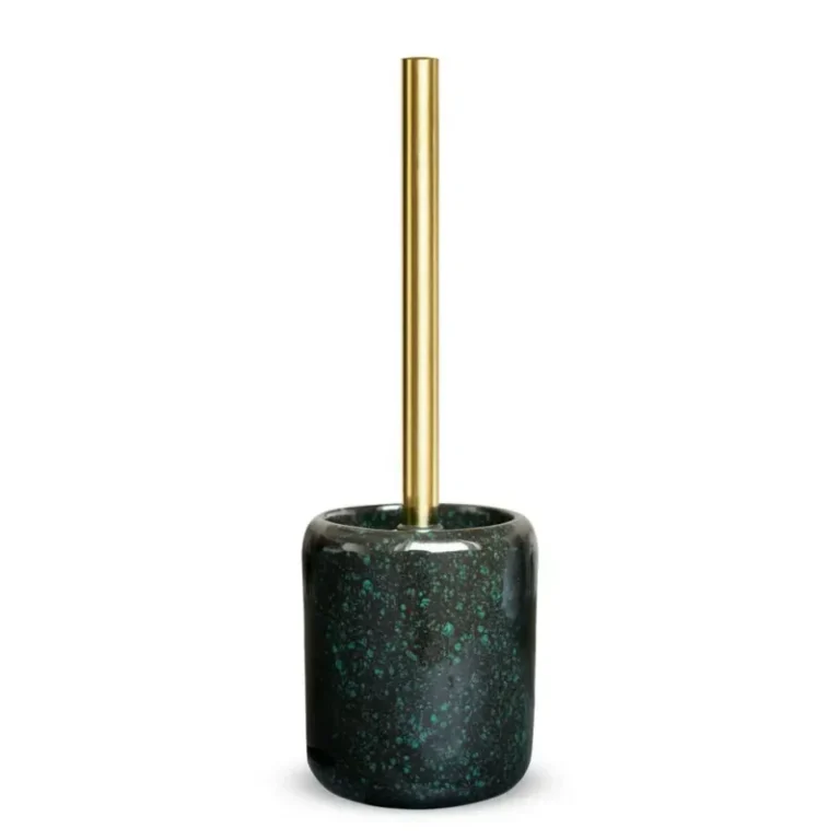 Perie WC, ceramică neagră cu verde, Beso, AWD02191927, AWD Interiors