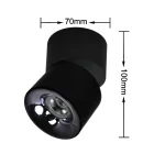 Plafonieră orientabilă neagră LED CCT, design tehnic, Brema Light Prestige