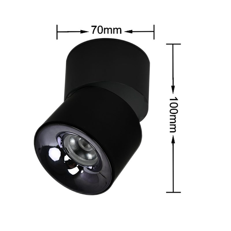 Plafonieră orientabilă neagră LED CCT, design tehnic, Brema Light Prestige - imagine 4