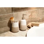 Dispenser săpun cu pompă, ceramică, Isana, AWD02191438, AWD Interiors, 465 ml