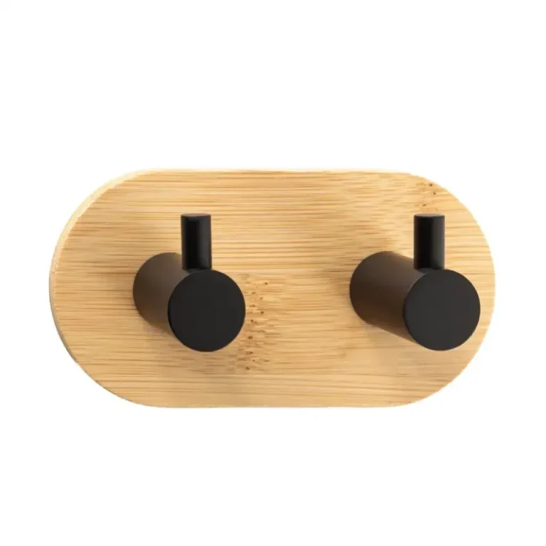 Agățător de perete, bambus, metal vopsit, AWD02091764, AWD Interiors