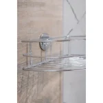 Raft metalic coltar pentru baie, cromat, AWD02081130, AWD Interiors Raft metalic coltar pentru baie, cromat, AWD02081130, AWD Interiors