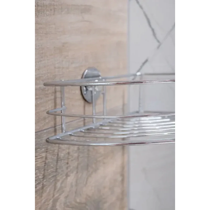 Raft metalic coltar pentru baie, cromat, AWD02081130, AWD Interiors Raft metalic coltar pentru baie, cromat, AWD02081130, AWD Interiors