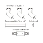 Set iluminat șină 1F alb 3xGU10, sistem complet, Ice Light Prestige