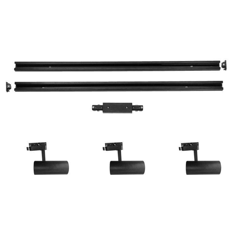 Set iluminat șină 1F negru, iluminat interior, 3xGU10, Ice, Light Prestige