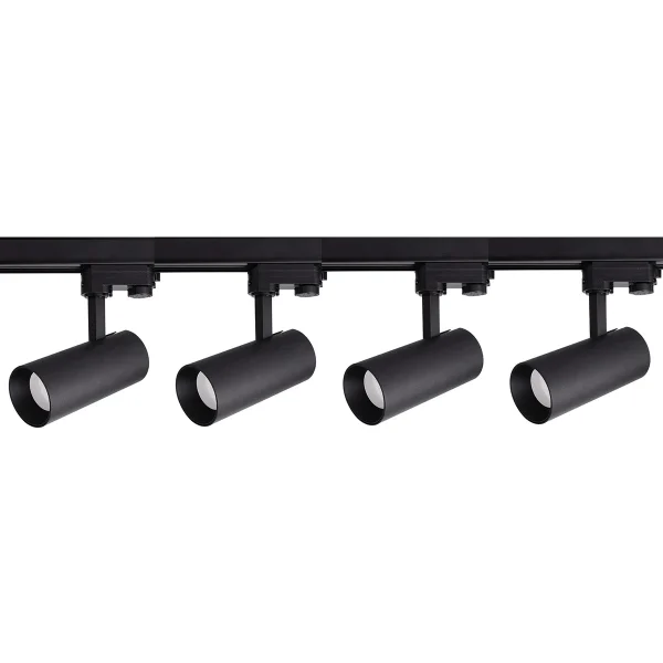 Set iluminat șină 3F negru 4xGU10