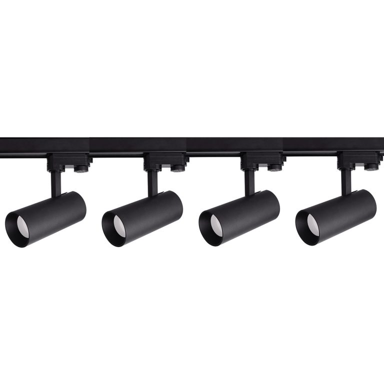 Set iluminat șină 3F negru 4xGU10