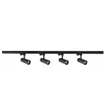 Set iluminat șină 3F negru 4xGU10, complet cu spoturi, Ice Light Prestige