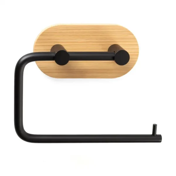 Suport hârtie igienică negru, bambus, metal, AWD02091765, AWD Interiors