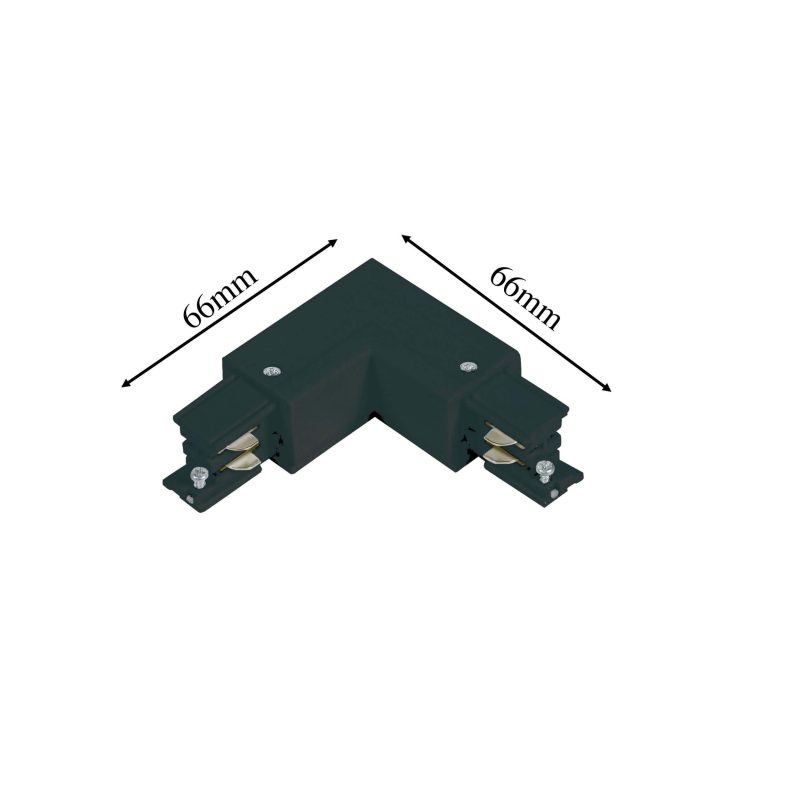 Conector L 3F stânga negru Light Prestige