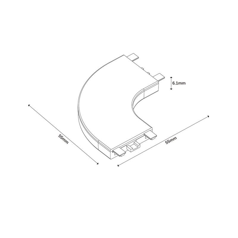 Conector aplicat tip C negru, sistem Magnetic Slim Light Prestige - imagine 3