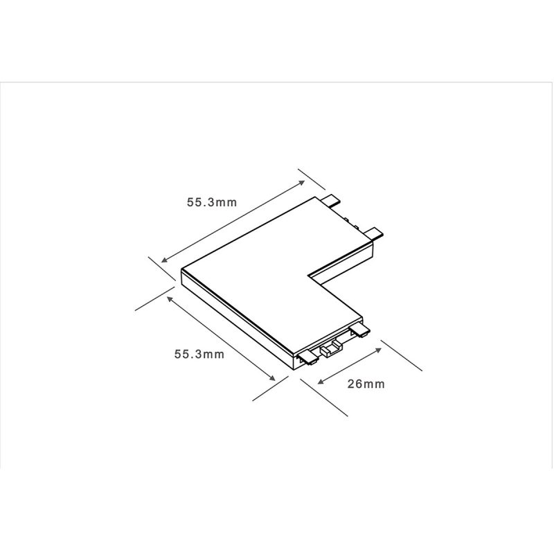 Conector aplicat tip L negru, sistem Magnetic Slim Light Prestige - imagine 3