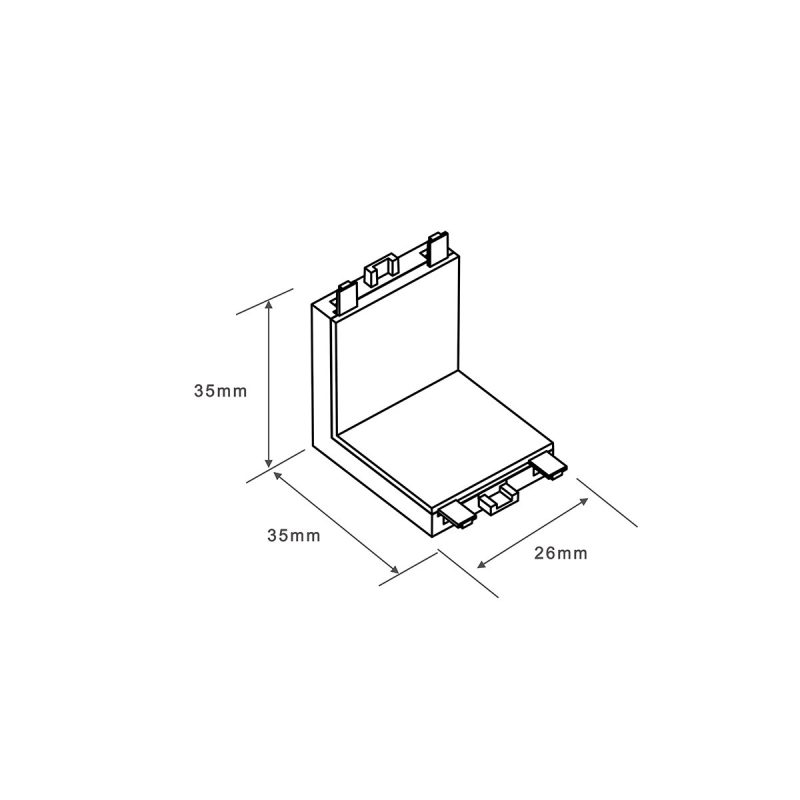Conector L tavan-perete alb, montaj Magnetic Slim Light Prestige - imagine 3
