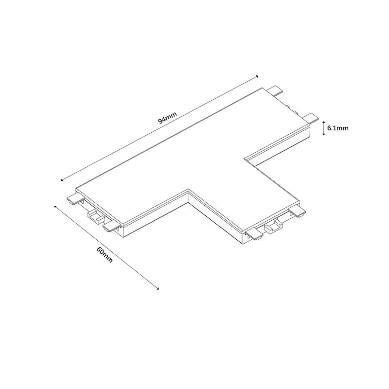 Conector aplicat tip T alb, sistem Magnetic Slim Light Prestige - imagine 3