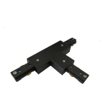 Conector T 1F negru, sistem iluminat pe șină Light Prestige