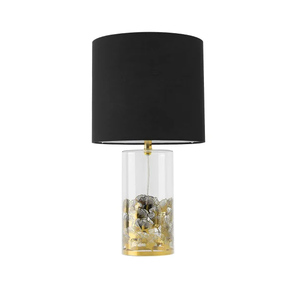 Lampă de masă negru-transparentă 1xE27