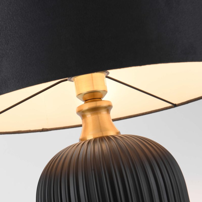 Lampă de masă neagră 1xE27, iluminat birou, Tamiza Light Prestige - imagine 6