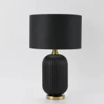 Lampă de masă neagră 1xE27, iluminat birou, Tamiza Light Prestige