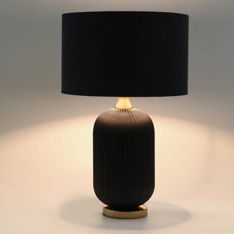 Lampă de masă neagră 1xE27, iluminat birou, Tamiza Light Prestige - imagine 9