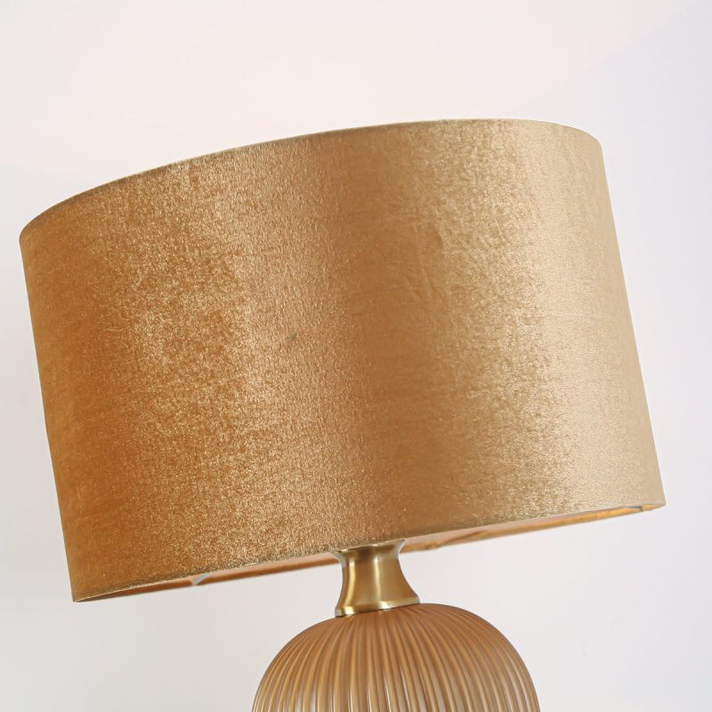 Lampă de masă aurie 1xE27, design retro, Tamiza Light Prestige