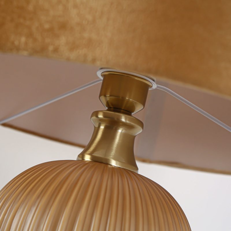 Lampă de masă aurie 1xE27, design retro, Tamiza Light Prestige