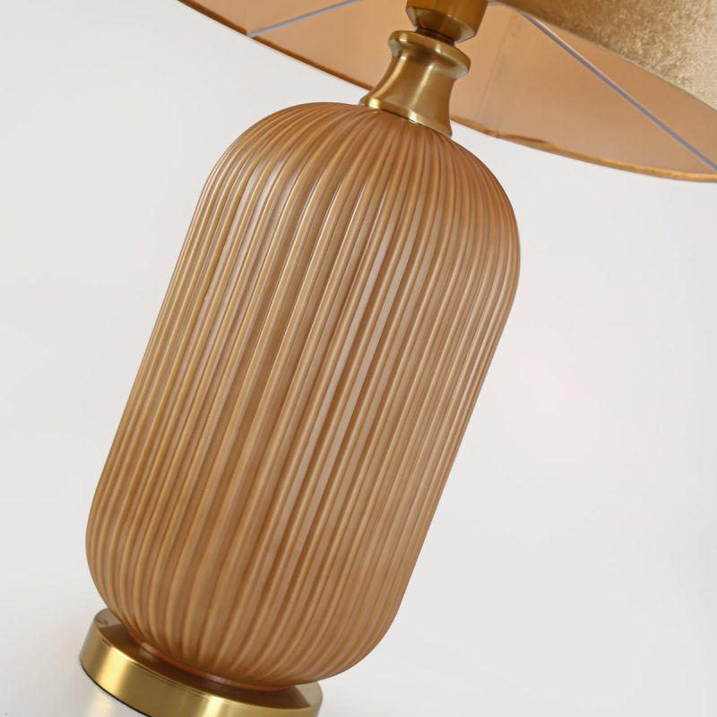 Lampă de masă aurie 1xE27, design retro, Tamiza Light Prestige