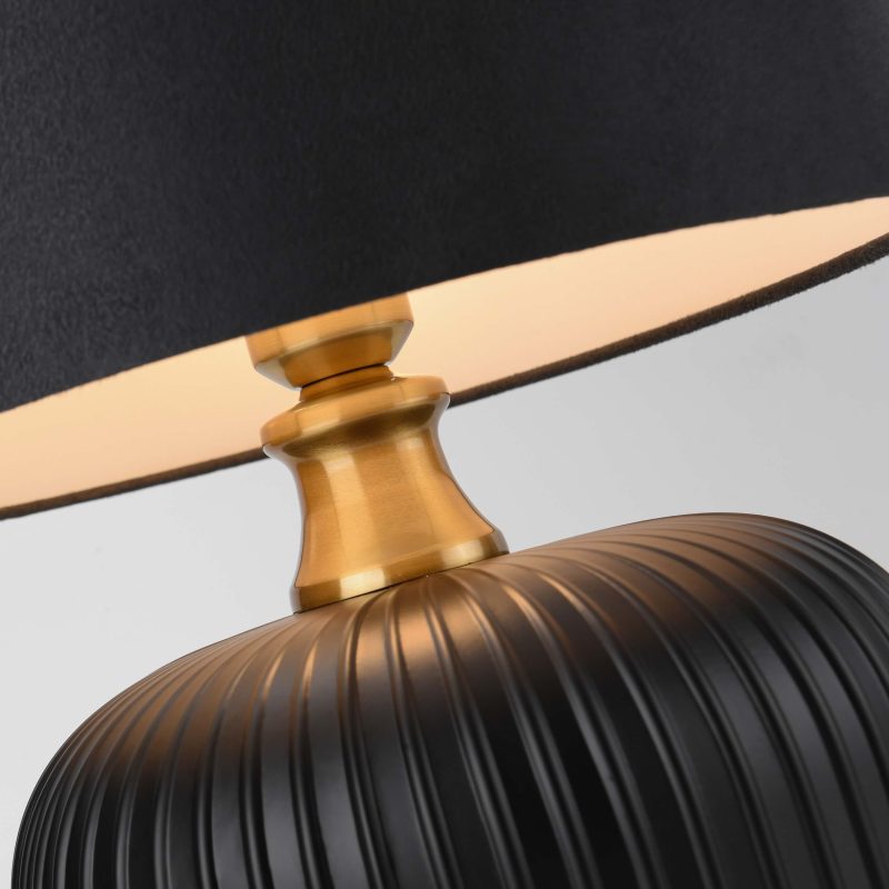 Lampă de masă neagră 1xE27, iluminat birou, Tamiza Light Prestige