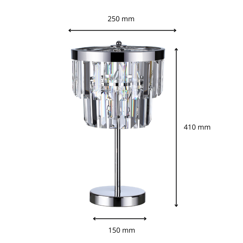 Lampă de masă Vetro argintie 1xE14 Light Prestige