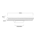 Aplica neagră 42 cm IP44 LED CCT, design slim, Aqua Light Prestige