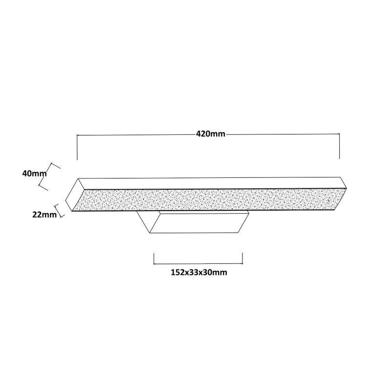 Aplica neagră 42 cm IP44 LED CCT, design slim, Aqua Light Prestige - imagine 6