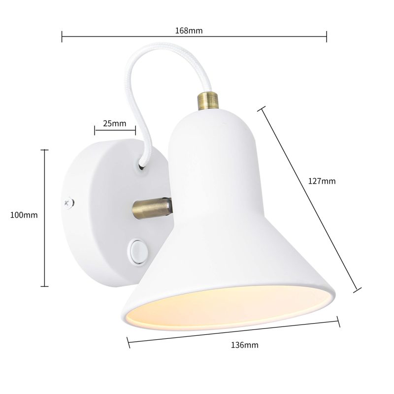 Aplică Astama, perete, albă, E27, Light Prestige
