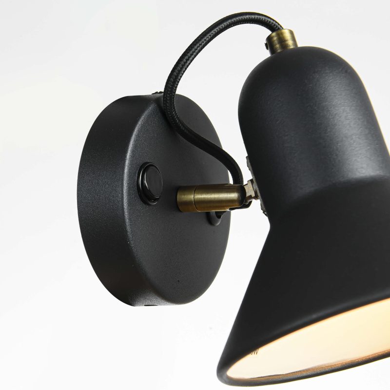 Aplică de perete Astama, negru, E27, Light Prestige