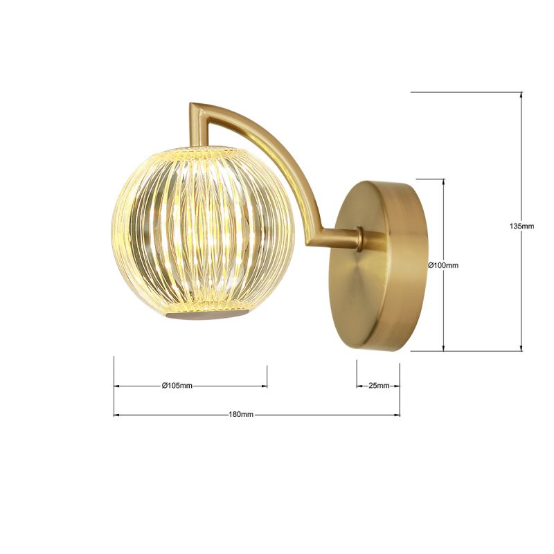 Aplica aurie LED CCT, design sofisticat, Brillant Light Prestige
