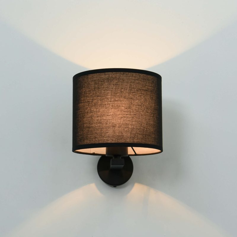 Aplica neagră 1xE27, montaj perete, Cecina Light Prestige