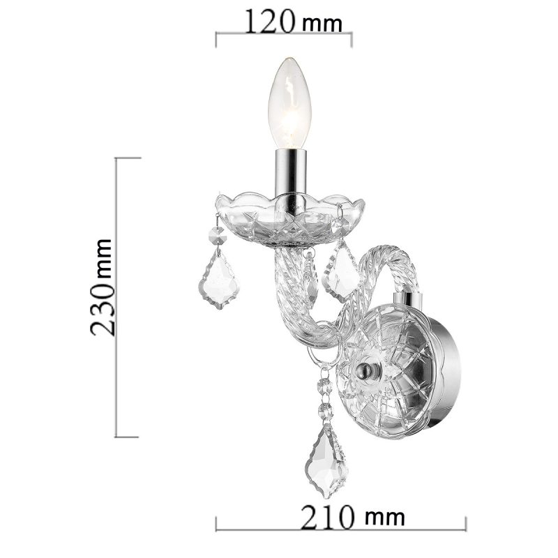 Aplica Cristallo argintie 1xE14 Light Prestige