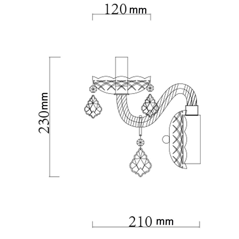 Aplica Cristallo argintie 1xE14 Light Prestige