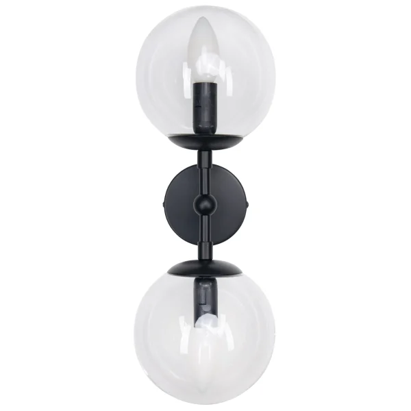 Aplica Dorado negru-transparentă 2xE14 Light Prestige