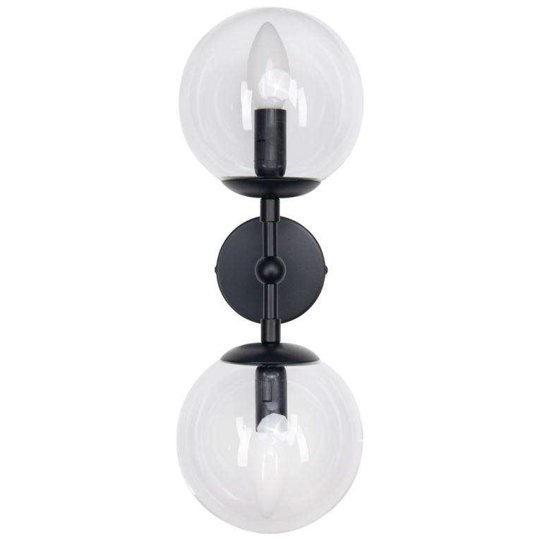 Aplica Dorado negru-transparentă 2xE14 Light Prestige