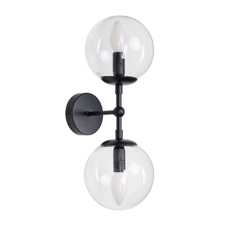 Aplica Dorado negru-transparentă 2xE14 Light Prestige