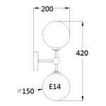 Aplica Dorado aurie 2xE14 Light Prestige