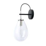 Aplică perete neagră cu sticlă stil loft Fondi, E14, Light Prestige