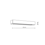 Aplica Ibros 63 cm albă IP44 LED 3000K Light Prestige
