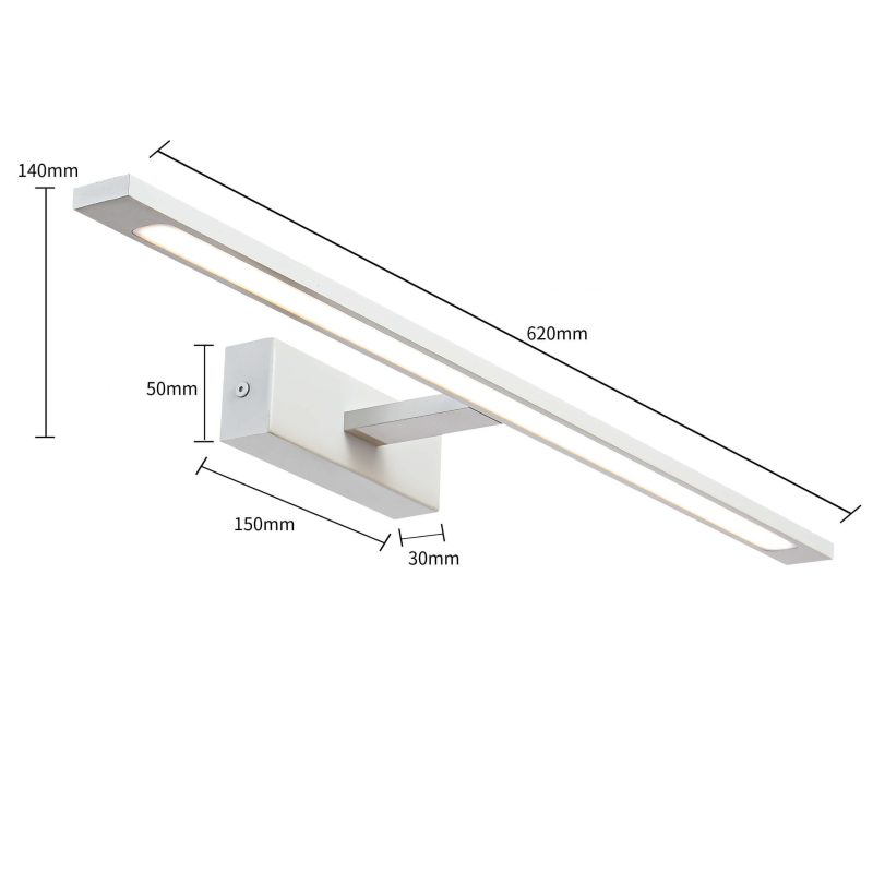 Aplica albă 62 cm IP44 LED CCT, iluminat de perete, Isla Light Prestige - imagine 8